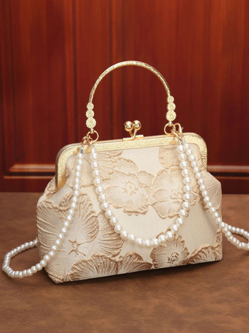 Geantă Cheongsam, Design național-stil literar-art, Poliester, Tip scoică, Închidere cu clips