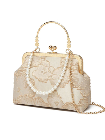 Geantă Cheongsam, Design național-stil literar-art, Poliester, Tip scoică, Închidere cu clips