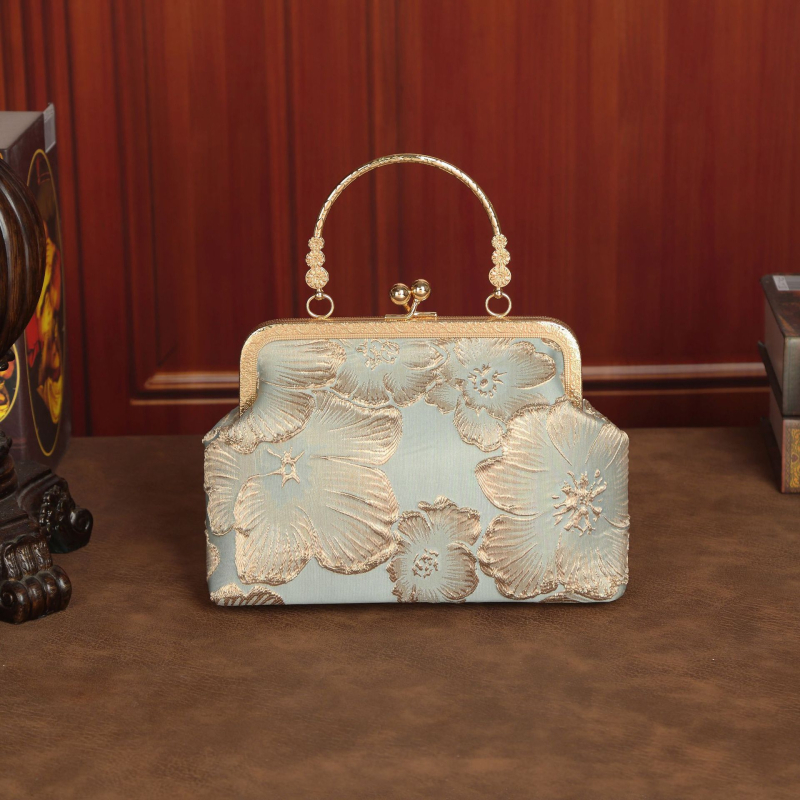 Geantă Cheongsam, Design național-stil literar-art, Poliester, Tip scoică, Închidere cu clips