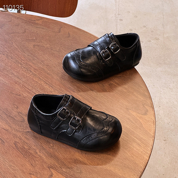 Dječje loaferice od PU kože, Velcro zatvarač, gumeni potplat, britanski stil, jesen