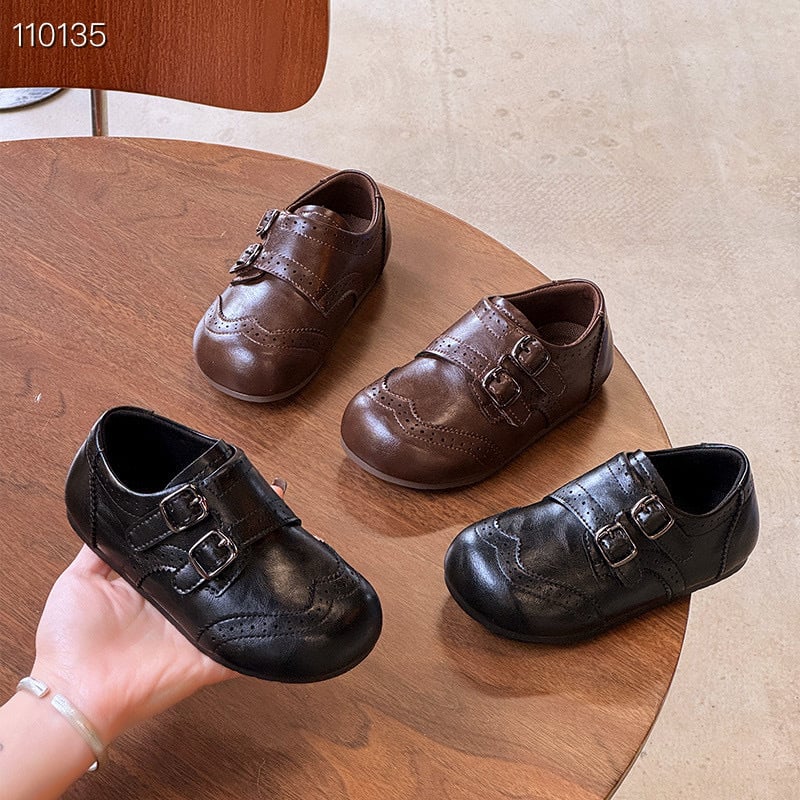 Dječje loaferice od PU kože, Velcro zatvarač, gumeni potplat, britanski stil, jesen