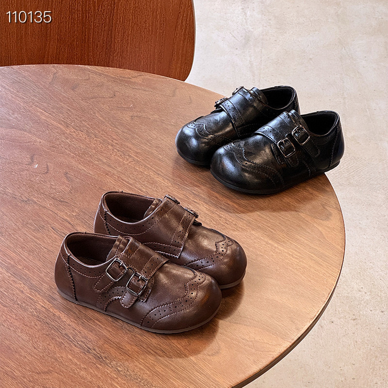 Dječje loaferice od PU kože, Velcro zatvarač, gumeni potplat, britanski stil, jesen