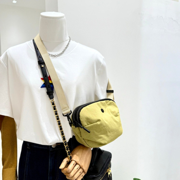 KOUDI Ženska nylon torba za ramena — zatvarač, vertikalni kvadratni oblik, unutarnja džep za telefon