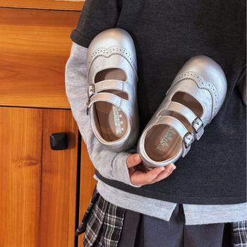 Dječji kožni loaferi s Velcro zatvaranjem, niski vrh, protuklizna gumena potplata, unisex, britanski stil