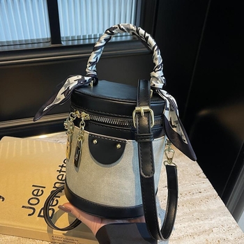 Bucket bag za žene – gradski minimalistički stil, PU koža, poliester podstava, zatvarač