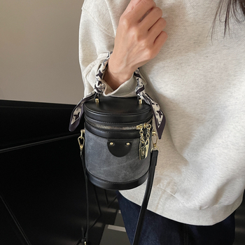 Bucket bag za žene – gradski minimalistički stil, PU koža, poliester podstava, zatvarač