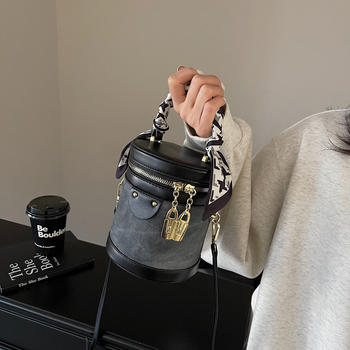 Bucket bag za žene – gradski minimalistički stil, PU koža, poliester podstava, zatvarač