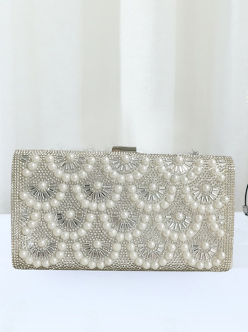 Clutch torba s lancem i šljokicama, mala kvadratna forma i džep za telefon
