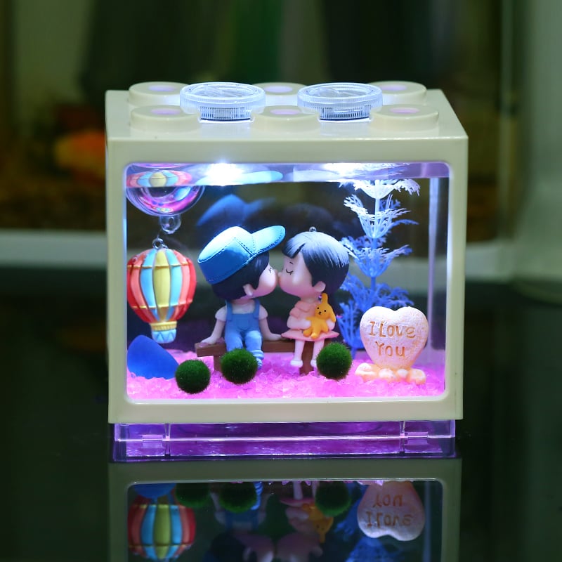 Μίνι μπάλα με φύκια – μικρο-τοπίο σε οικολογικό μπουκάλι, DIY διακόσμηση γραφείου, δώρο; Υλικό: ύφασμα; Τεχνική: φλοκ; Παραλλαγή: Turtle back; Ύψος: Άλλο; Χρήση: Γάμος