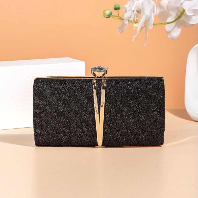 Clutch torba od PVC-a za večernje prigode s poliester podstavom, horizontalni kvadratni oblik, zatvarač, proljeće 2025
