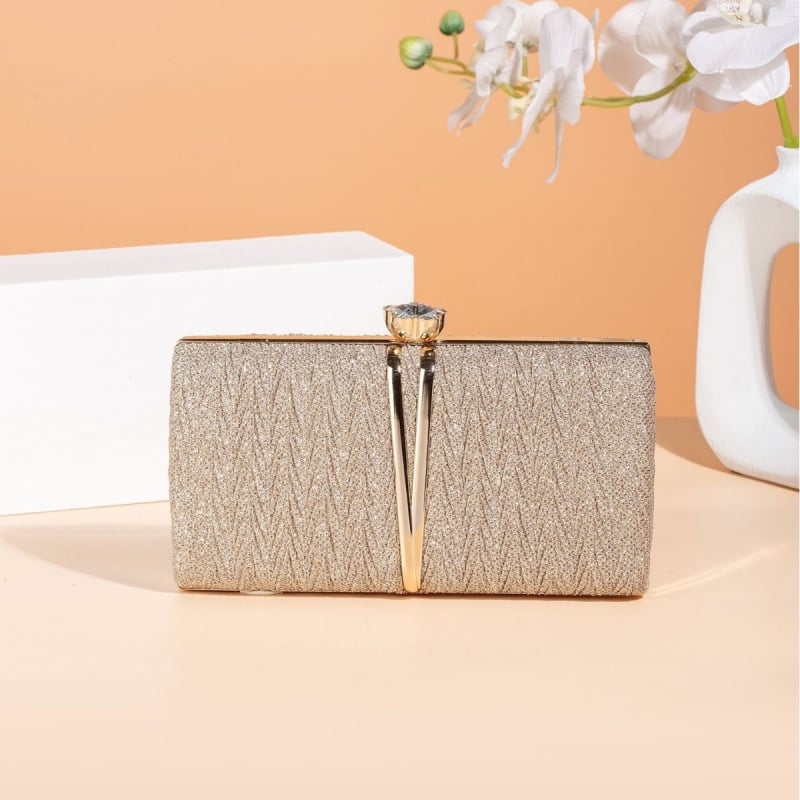 Clutch torba od PVC-a za večernje prigode s poliester podstavom, horizontalni kvadratni oblik, zatvarač, proljeće 2025