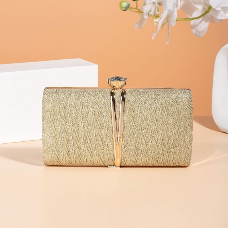 Clutch torba od PVC-a za večernje prigode s poliester podstavom, horizontalni kvadratni oblik, zatvarač, proljeće 2025