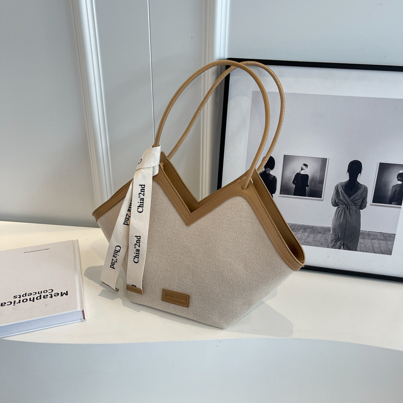 Torba Tote velike kapacitete (Materijal: platno; Otvaranje: zatvarač; Oblik: horizontalni kvadrat; Unutarnja pretinac: džep za mobitel; Remeni: dvostruke rameni)