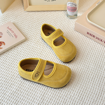 Dječje kožne cipele u francuskom stilu, novi model 2026. proljeće–jesen, djevojčice, mat mekana potplata, cipele za princeze u Birkenstock stilu