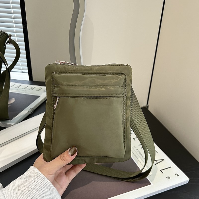 Najlonska torbica za telefon, unisex stil, vertikalno kvadratnog oblika, zatvarač, unutarnja džep za telefon