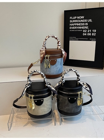 PU bucket torba sa zatvaračem, jednostruka naramenica, gradski minimalistički stil, skriveni džep sa zatvaračem i džep za telefon