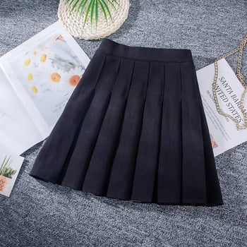 Plisirana suknja A-linije, visoki struk, elastičan pojas, rastezljivi poliester materijal