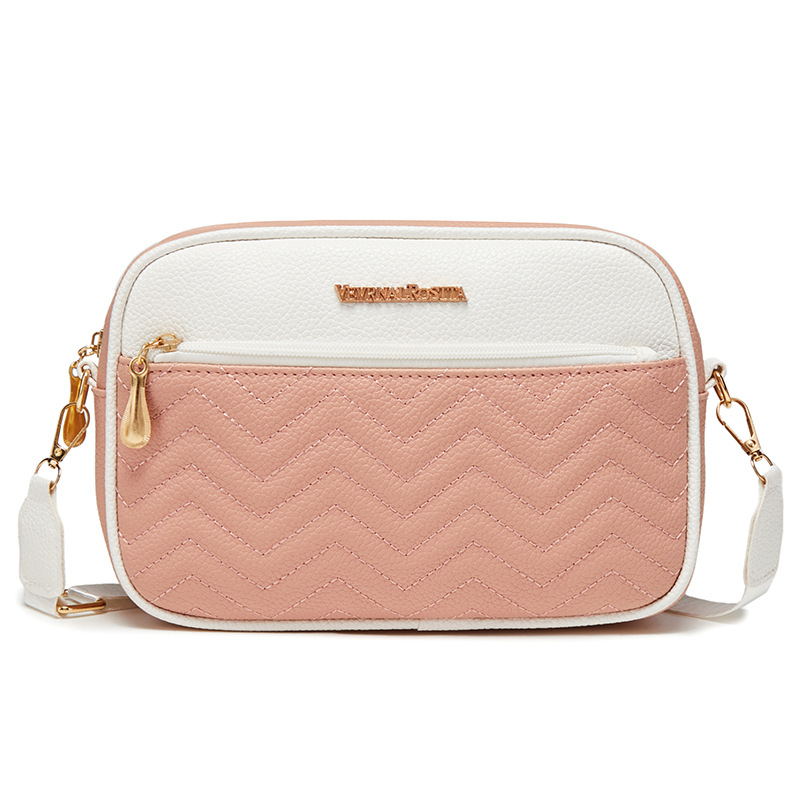 Ženska crossbody torba od PU, horizontalni kvadratni oblik, zatvarač, unutarnji džepovi za telefon i ID, gradski stil jednostavnosti.