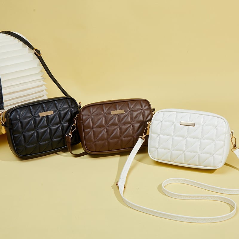 PU bőr crossbody telefon-táska nőknek, vízszintes négyzet alakú, cipzáras nyitás, poliészter bélés, városi minimalista stílus, Őszi 2025