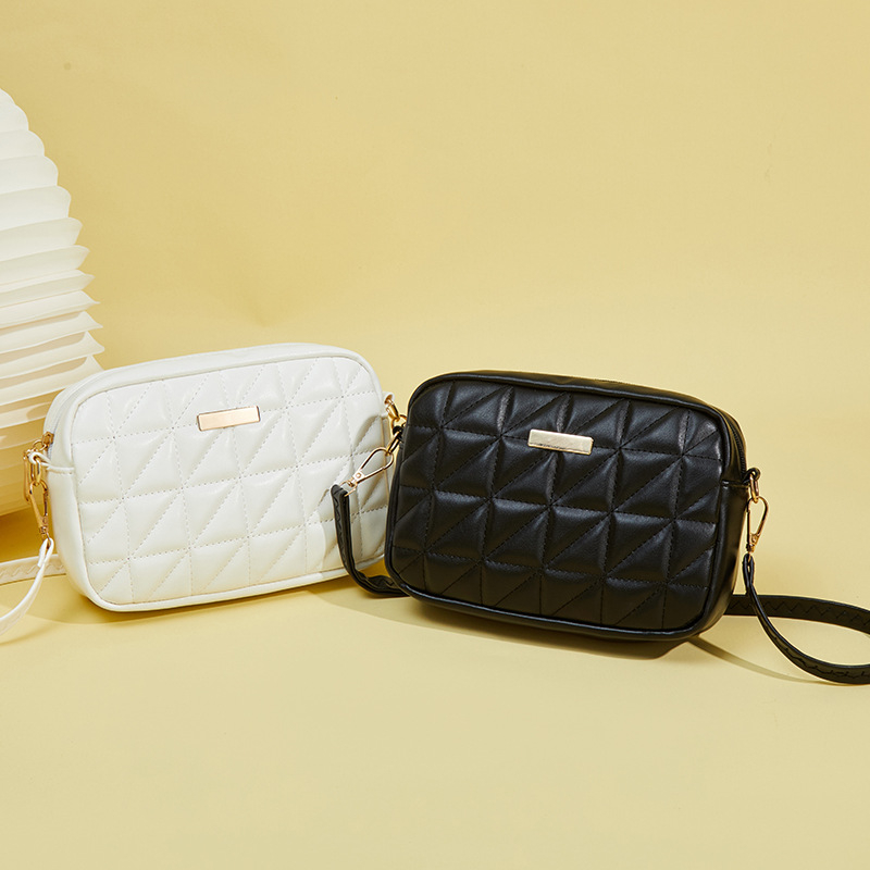 PU bőr crossbody telefon-táska nőknek, vízszintes négyzet alakú, cipzáras nyitás, poliészter bélés, városi minimalista stílus, Őszi 2025