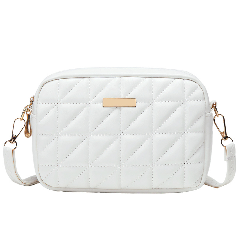 PU bőr crossbody telefon-táska nőknek, vízszintes négyzet alakú, cipzáras nyitás, poliészter bélés, városi minimalista stílus, Őszi 2025