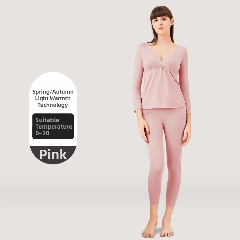Tehotenský set: Top a nohavice z Modal pre dojčenie, dlhé rukávy, jeseň 2024, 30–50% Modal vlákno