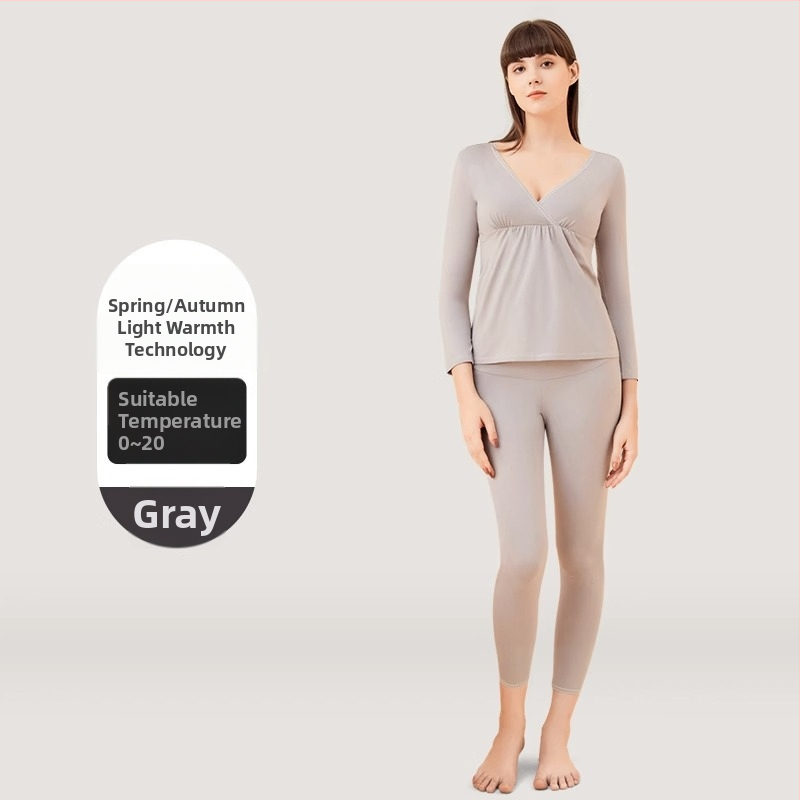 Tehotenský set: Top a nohavice z Modal pre dojčenie, dlhé rukávy, jeseň 2024, 30–50% Modal vlákno