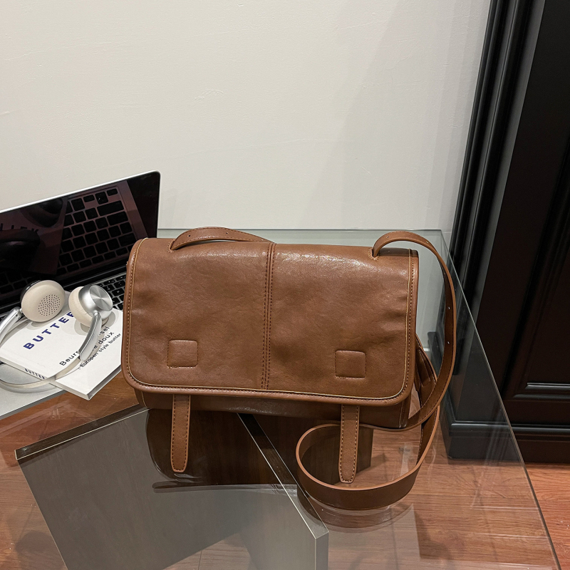 Torba preko ramena messenger, retro stil, PU koža, mala kvadratna torba, s preklopom