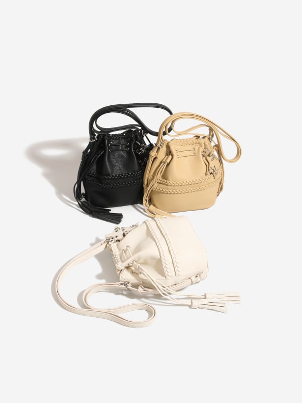 PU bucket torba u korejskom stilu s vezicom i dvostrukim naramenicama