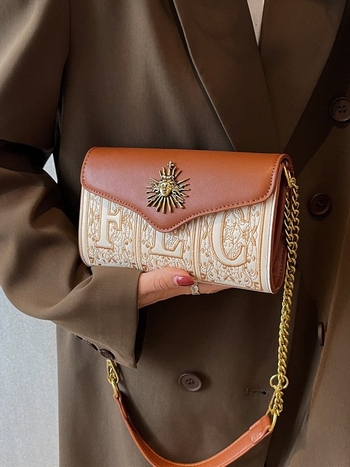 Crossbody torba od PU materijala, ulični stil, horizontalni kvadratni oblik, magnetska kopča, unutarnja džep za telefon