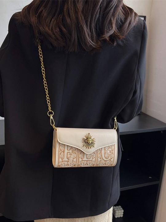 Crossbody torba od PU materijala, ulični stil, horizontalni kvadratni oblik, magnetska kopča, unutarnja džep za telefon
