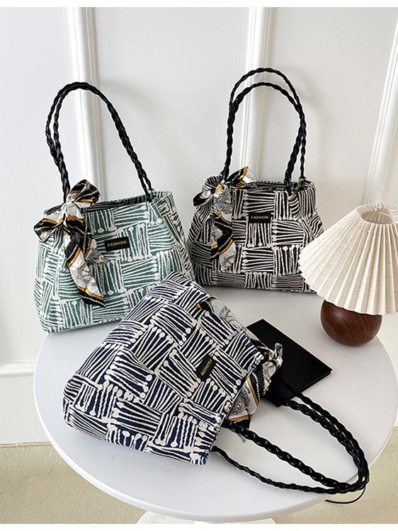 Geantă tote pentru femei, stil urban minimalist, material textil, închidere magnetică, buzunar interior cu fermoar