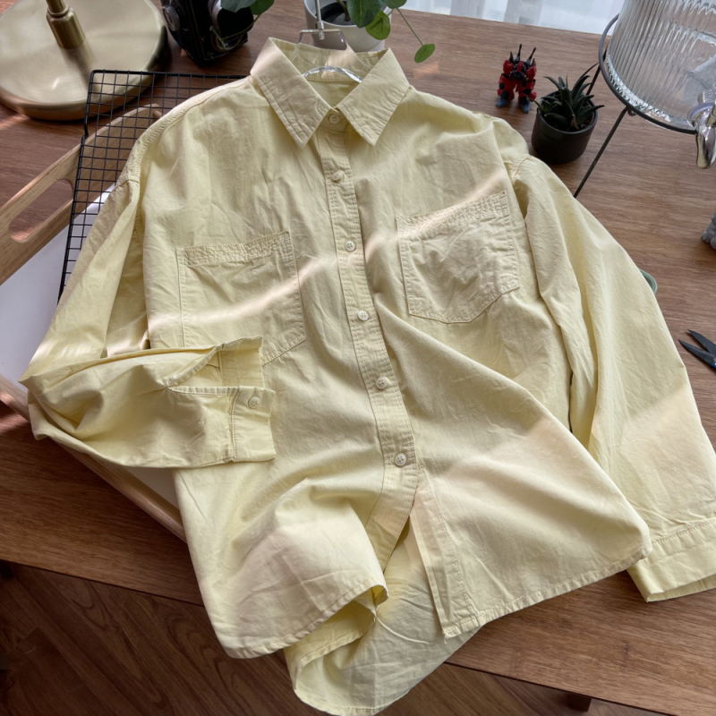 Bavlnená košeľa, voľný strih, dlhý rukáv, golier s reverom, stredná dĺžka