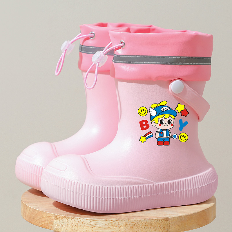 Pantofi de ploaie pentru copii – Model desen animat, partea superioară EVA, gleznă joasă, toc mic, pentru toate anotimpurile