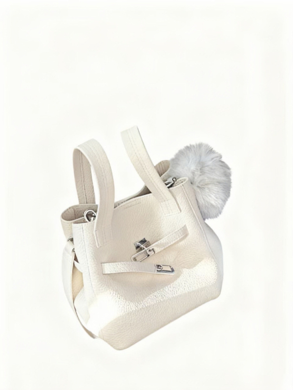 Mini kožna bucket torbica za žene, elegantan stil, proljeće 2025, rameni/crossbody, PU podstava, mekana površina