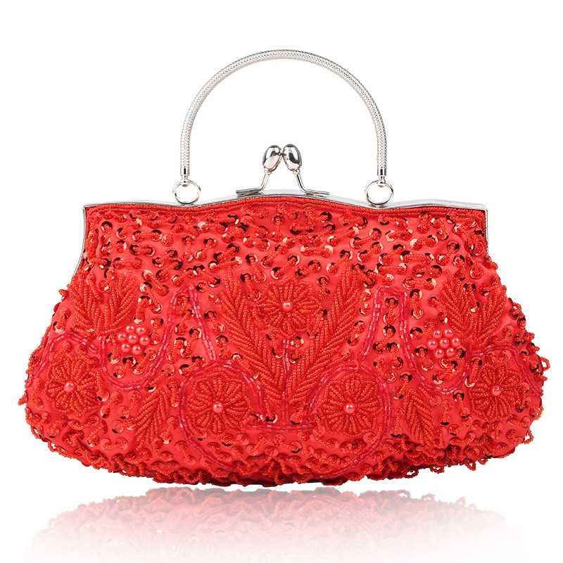 Ručno izrađena PU clutch torba s perlicama za bankete — vodoravni kvadratni oblik, magnetsko zatvaranje, podstava od poliestera, unutarnja džep