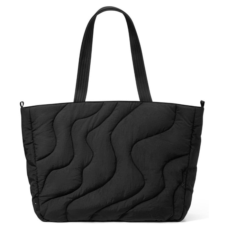 Geantă tote din nylon, căptușeală din poliester, formă orizontală dreptunghiulară, închidere cu fermoar, buzunar interior ascuns cu fermoar, cu o singură curea de umăr