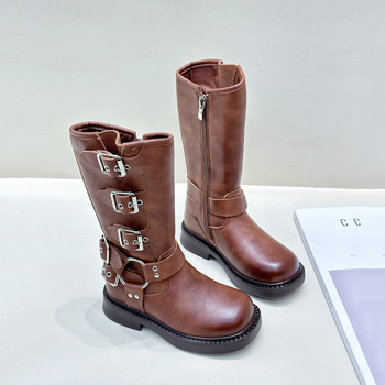 Ghete de copii moderne cu partea superioară PU, talpă din cauciuc, fermoar lateral, anti-derapante și rezistente la uzură