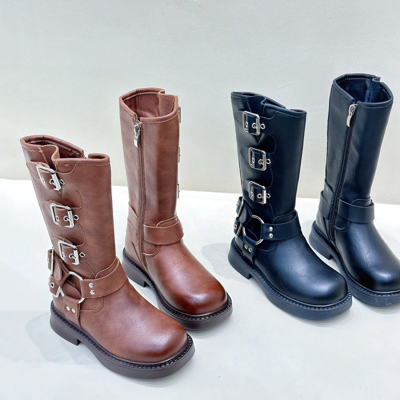 Ghete de copii moderne cu partea superioară PU, talpă din cauciuc, fermoar lateral, anti-derapante și rezistente la uzură