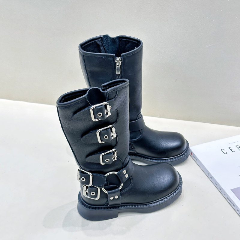 Ghete de copii moderne cu partea superioară PU, talpă din cauciuc, fermoar lateral, anti-derapante și rezistente la uzură