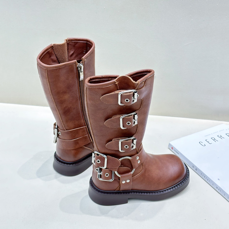 Ghete de copii moderne cu partea superioară PU, talpă din cauciuc, fermoar lateral, anti-derapante și rezistente la uzură