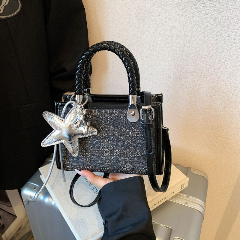 Geantă PU crossbody patrată cu fermoar, buzunar interior cu fermoar și buzunar pentru telefon, căptușeală poliester, vara 2025