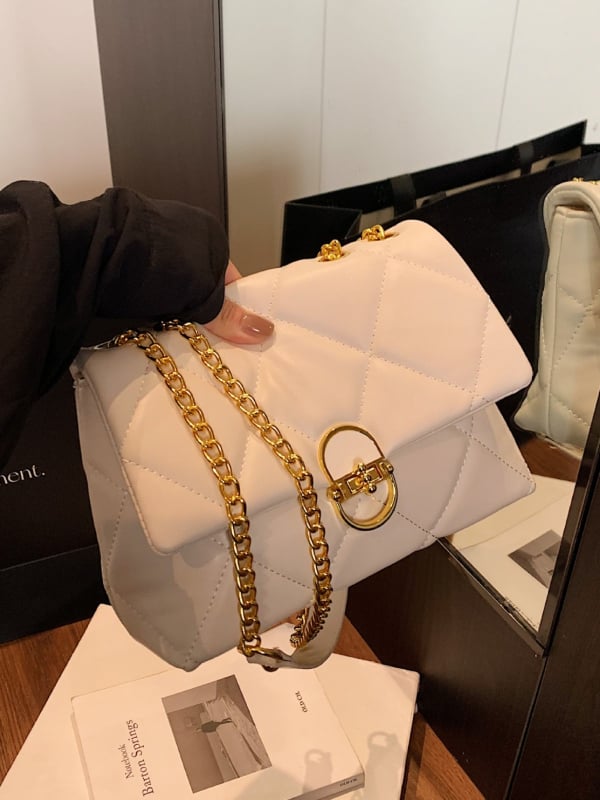 Crossbody torba - gradski minimalistički stil, PU materijal, mala kvadratna torba, skriveni džep sa zatvaračem, džep za dokumente, zatvaranje kopčom