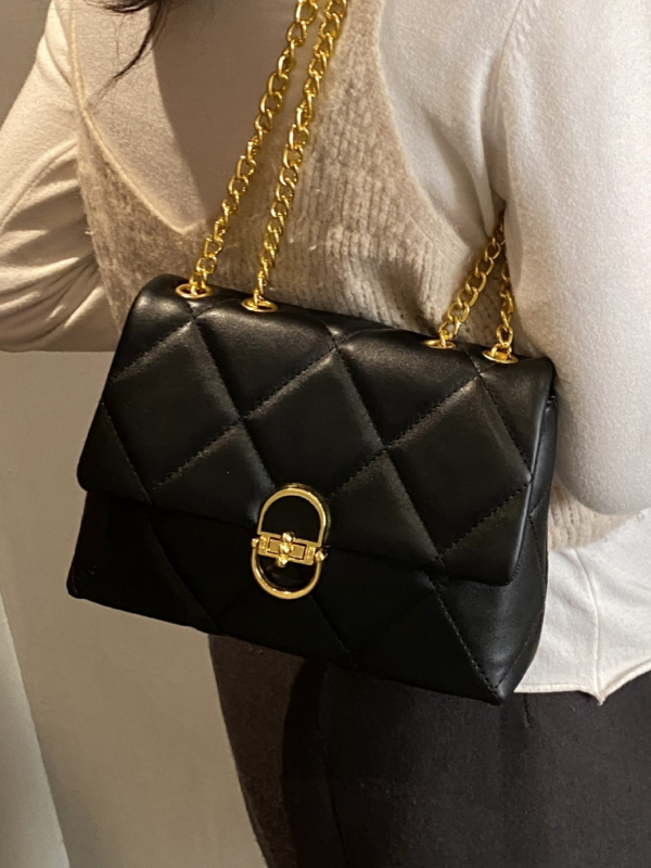 Crossbody torba - gradski minimalistički stil, PU materijal, mala kvadratna torba, skriveni džep sa zatvaračem, džep za dokumente, zatvaranje kopčom