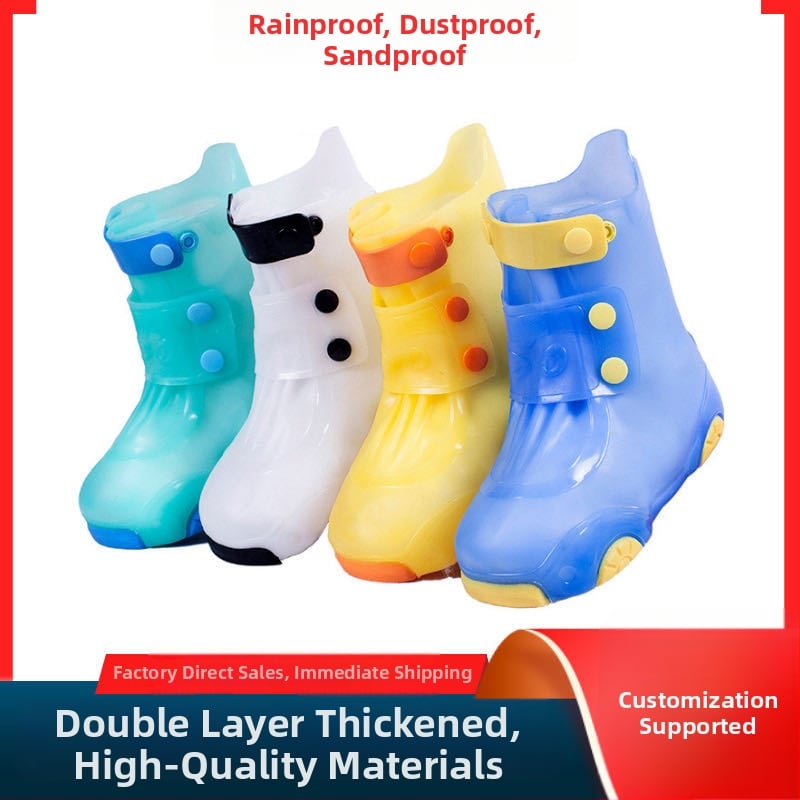 Αδιάβροχα προστατευτικά καλύμματα παπουτσιών με αντιολισθητικό διπλό πάτο, προστασία από άμμο, ενισχυμένη κατασκευή από σιλικόνη για ενήλικες και παιδιά