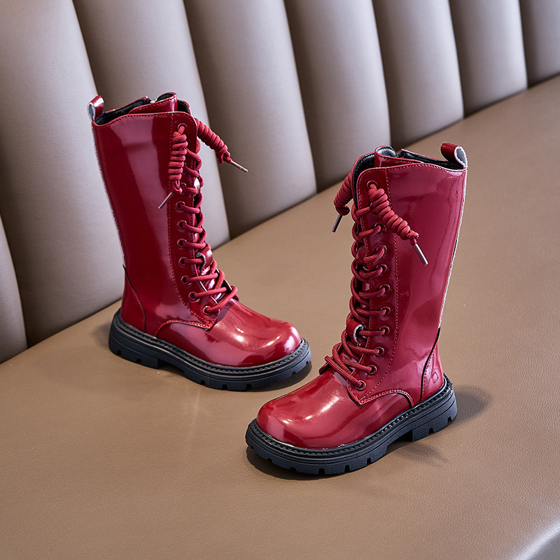 Djevojačke Martin čizme, visoki vrat, bočni zip, gumeni potplat, protuklizno i topla tekstilna uložak