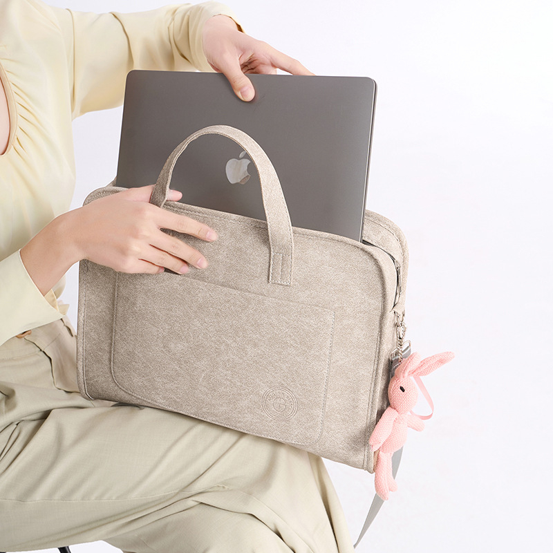 ANNMUU torba za laptop – zaštita od udara, proširiva, vodootporan PU materijal, naramenica/crossbody, unisex