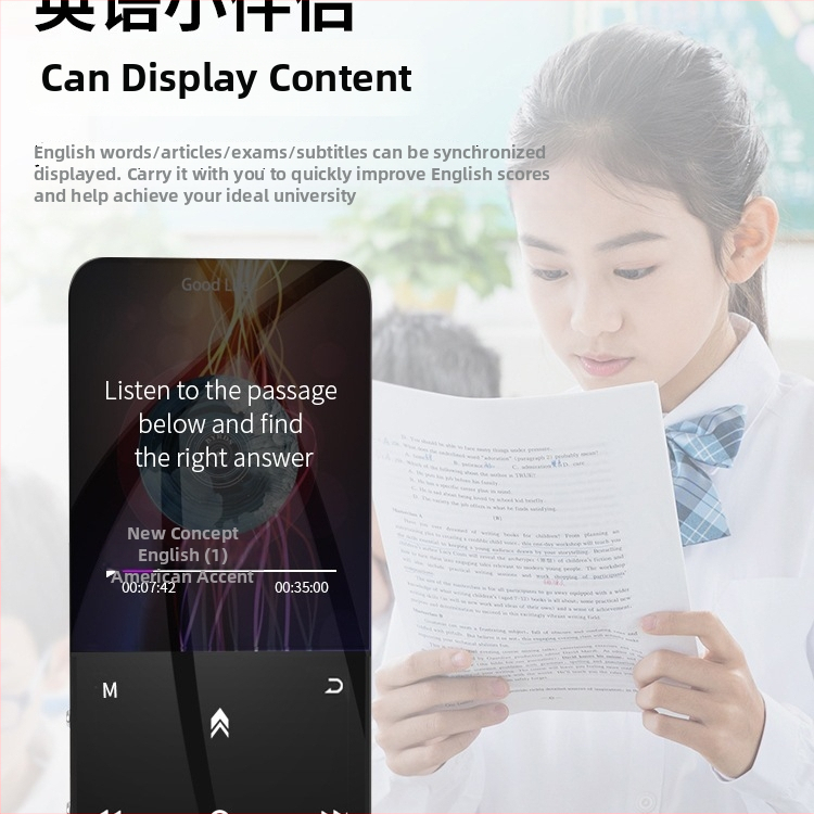 Bluetooth MP4 prehrávač s dotykovou obrazovkou, MP3/MP4 prehrávanie, čítačka elektronických kníh, budík