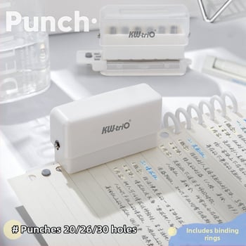 Мултифункционален пънчър за дупки в подвързващи файлове, 6 кръгли дупки