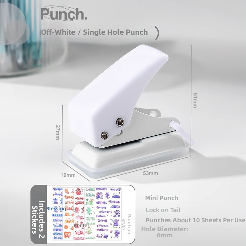 Мултифункционален пънчър за дупки в подвързващи файлове, 6 кръгли дупки